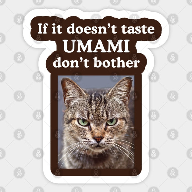 Umami Flavor Asian Japanese Food Grumpy Foodie Funny Kitty Sticker by Pine Hill Goods